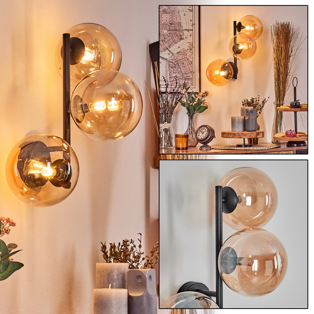 Chehalis Boule lumineuse, Applique murale Ambre, 3 lumières main product photo