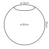Abat-jour en verre  Gastor Verre de rechange, pièce de rechange 30 cm Fumé