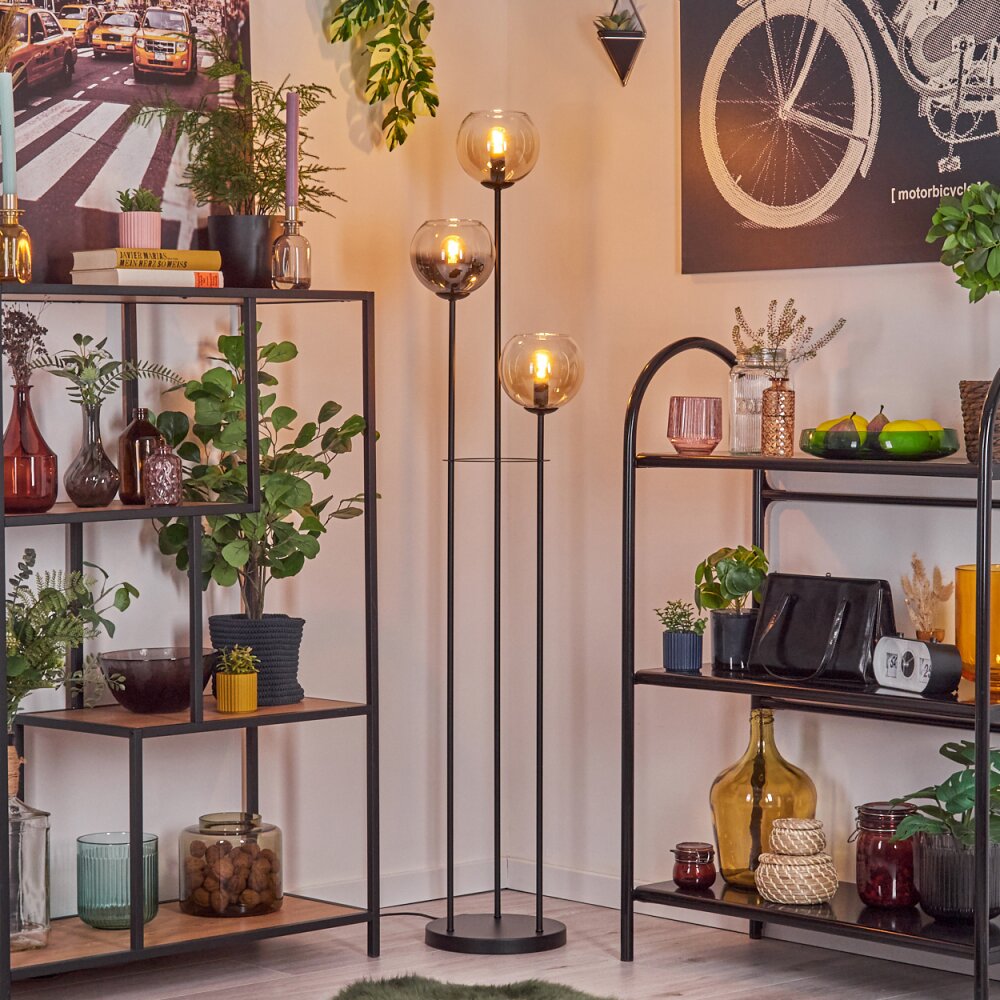 Koyoto Lampadaire 30 cm Noir, 3 lumières