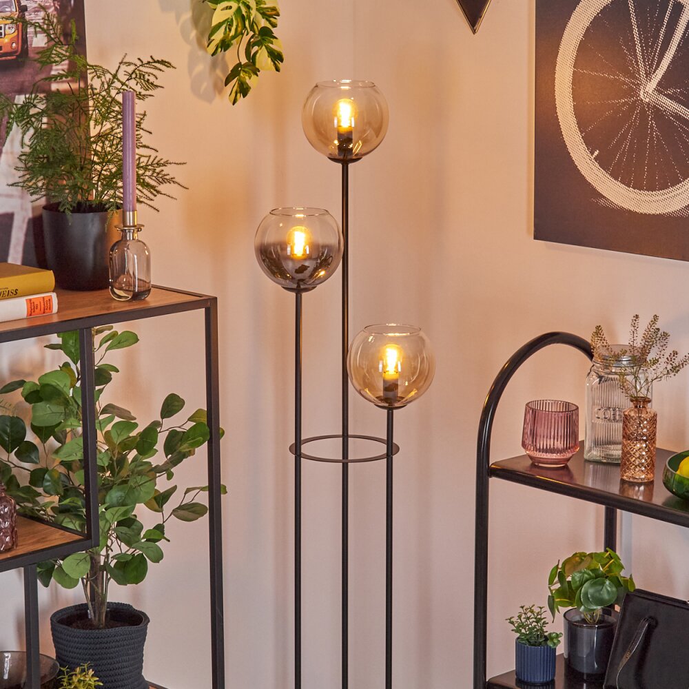 Koyoto Lampadaire 30 cm Noir, 3 lumières