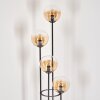 Gastor Lampadaire 30 cm Bois foncé, Noir, 4 lumières