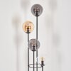 Gastor Lampadaire 30 cm Bois foncé, Noir, 4 lumières