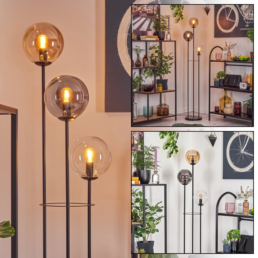Gastor Lampadaire 30 cm Noir, 3 lumières main product photo