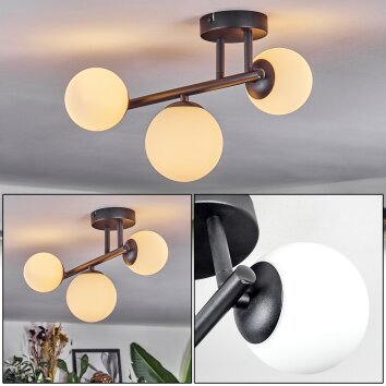 Chehalis Plafonnier, Boule lumineuse Blanc, 3 lumières Chehalis Plafonnier, Boule lumineuse Blanc, 3 lumières