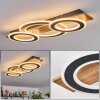 Besperia Plafonnier LED Couleur bois, Noir, 1 lumière