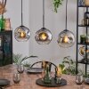 Ripoll Suspension, Boule lumineuse, Suspension Chrome, Clair, Fumé, 3 lumières