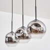 Ripoll Suspension, Boule lumineuse, Suspension Chrome, Clair, Fumé, 3 lumières