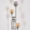 Koyoto Lampadaire 30 cm Bois foncé, Noir, 4 lumières