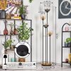 Koyoto Lampadaire 30 cm Bois foncé, Noir, 4 lumières