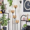 Koyoto Lampadaire 30 cm Bois foncé, Noir, 4 lumières