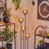 Koyoto Lampadaire 30 cm Bois foncé, Noir, 4 lumières