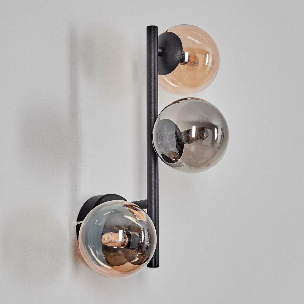Chehalis Boule lumineuse, Applique murale Ambre, Fumé, 3 lumières