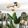 Chehalis Plafonnier, Boule lumineuse Ambre, 3 lumières