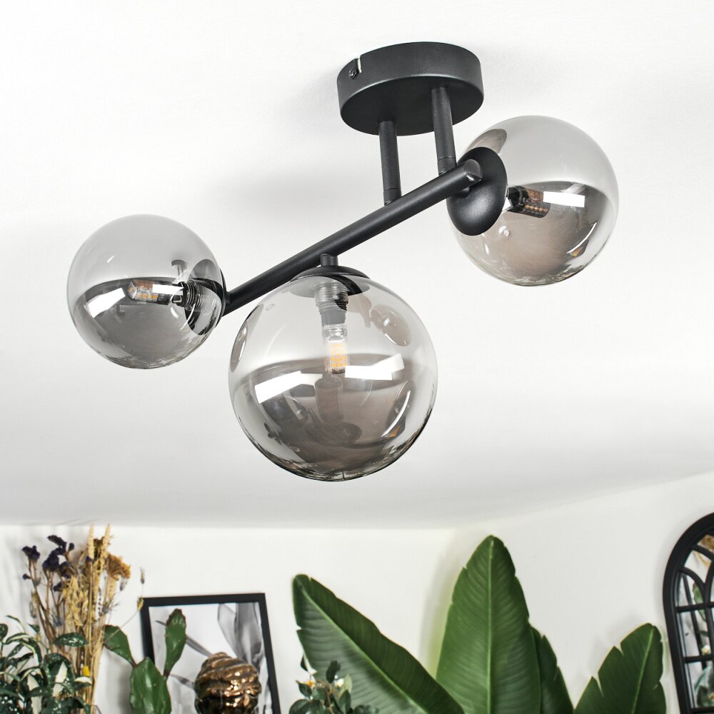 Chehalis Plafonnier, Boule lumineuse Fumé, 3 lumières