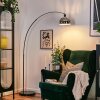 Baloca Lampadaire, Lampadaires arc Chrome, Noir, 1 lumière