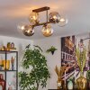 Gastor Plafonnier, Boule lumineuse Ambre, Clair, Fumé, 6 lumières