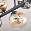 Gastor Plafonnier, Boule lumineuse Ambre, Clair, Fumé, 6 lumières