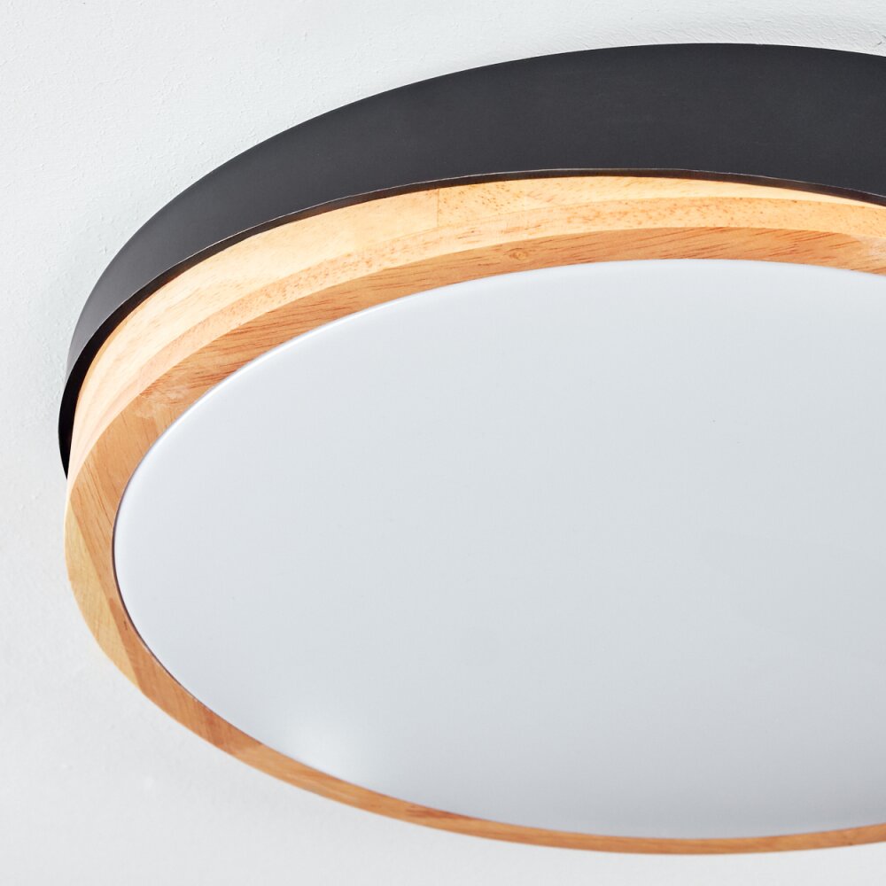 Hiral Plafonnier, Panel LED Écru, Noir, 1 lumière