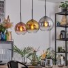 Koyoto Suspension, Boule lumineuse, Suspension Chrome, Or, Clair, Cuivré, Fumé, 3 lumières
