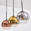Koyoto Suspension, Boule lumineuse, Suspension Chrome, Or, Clair, Cuivré, Fumé, 3 lumières