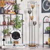 Koyoto Lampadaire 30 cm Bois foncé, Noir, 4 lumières