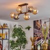 Gastor Plafonnier, Boule lumineuse Ambre, Fumé, 6 lumières