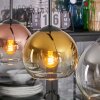 Koyoto Suspension, Boule lumineuse, Suspension Chrome, Or, Clair, Cuivré, Fumé, 3 lumières
