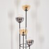 Gastor Lampadaire 30 cm Bois foncé, Noir, 4 lumières