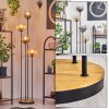 Koyoto Lampadaire 30 cm Bois foncé, Noir, 4 lumières