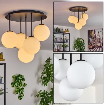 Gastor Plafonnier, Boule lumineuse 45 cm Blanc, 5 lumières Gastor Plafonnier, Boule lumineuse 45 cm Blanc, 5 lumières