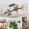 Gastor Plafonnier, Boule lumineuse Ambre, Clair, Fumé, 8 lumières