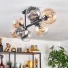 Gastor Plafonnier, Boule lumineuse Ambre, Clair, Fumé, 8 lumières