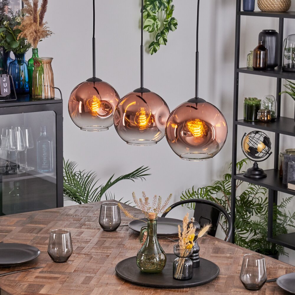 Ripoll Suspension, Boule lumineuse, Suspension Clair, Cuivré, 3 lumières main product photo