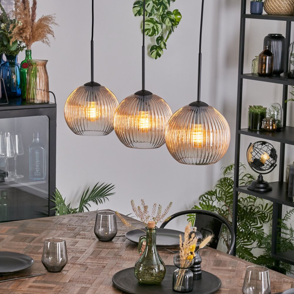 Koyoto Suspension, Boule lumineuse, Suspension Ambre, Clair, 3 lumières main product photo