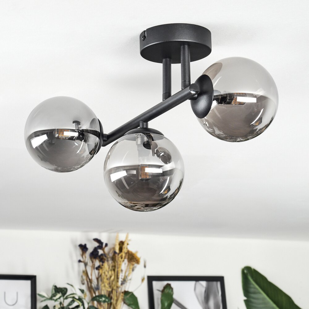 Chehalis Plafonnier, Boule lumineuse Fumé, 3 lumières