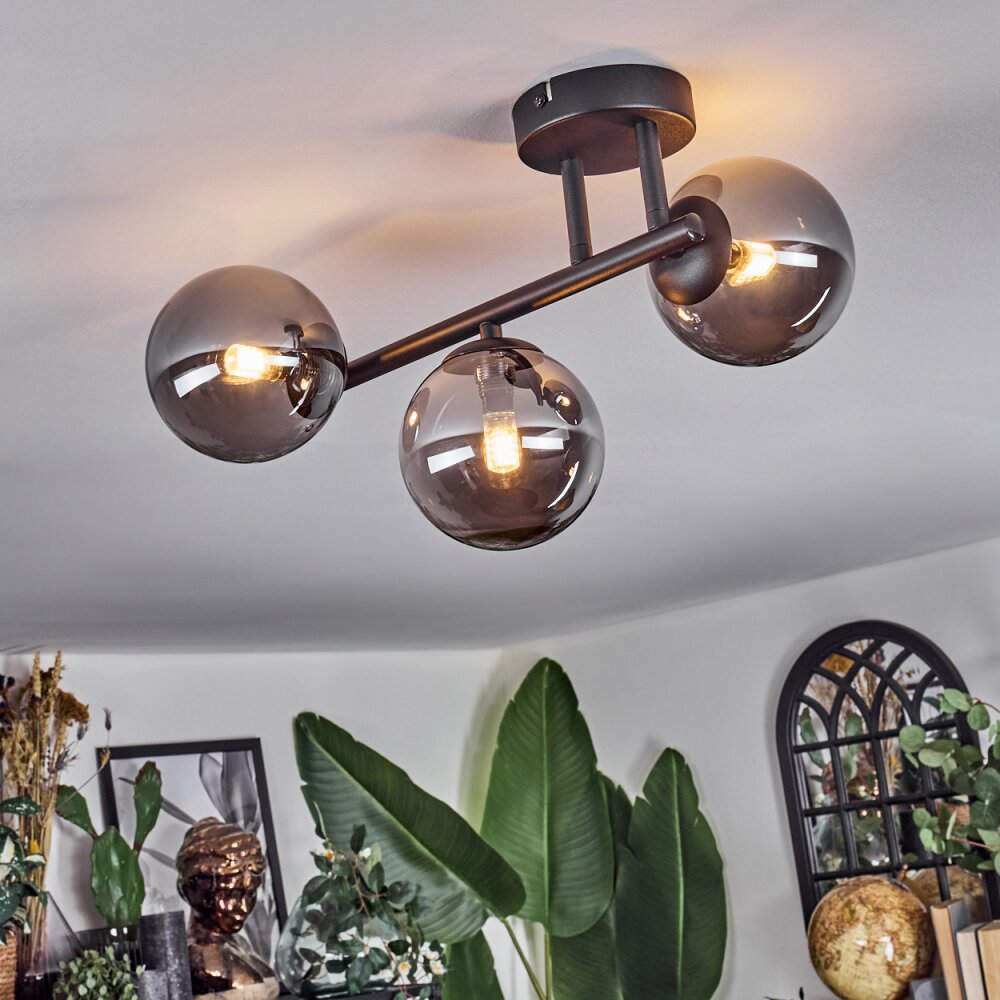 Chehalis Plafonnier, Boule lumineuse Fumé, 3 lumières