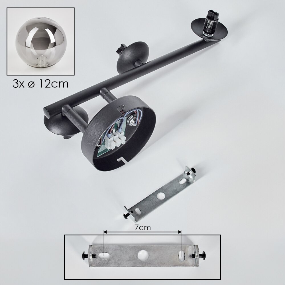 Chehalis Plafonnier, Boule lumineuse Fumé, 3 lumières