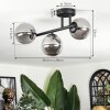 Chehalis Plafonnier, Boule lumineuse Fumé, 3 lumières