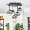 Gastor Plafonnier, Boule lumineuse 45 cm Clair, Fumé, 5 lumières