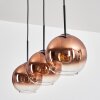 Koyoto Suspension, Boule lumineuse, Suspension Clair, Cuivré, 3 lumières