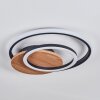 Rapoila Plafonnier LED Couleur bois, Noir, 1 lumière