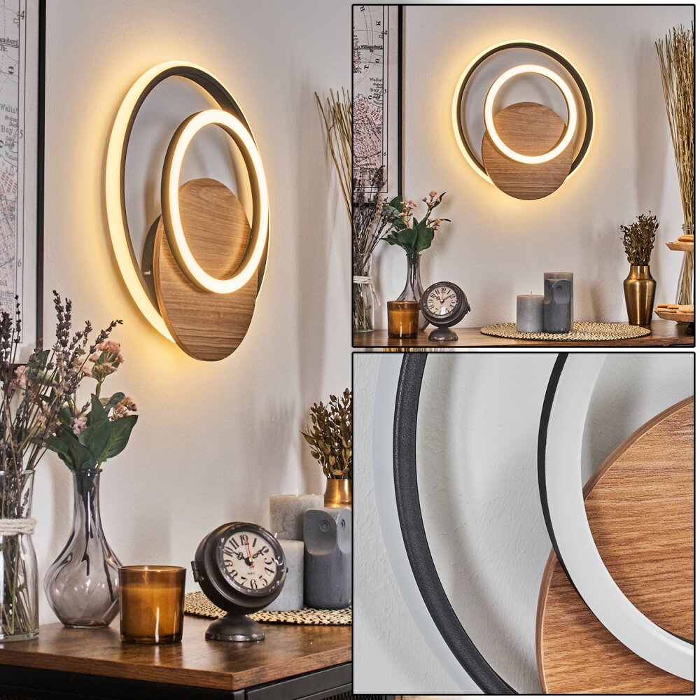 Rapoila Applique murale LED Couleur bois, Noir, 1 lumière main product photo