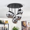 Gastor Plafonnier, Boule lumineuse 45 cm Chrome, Fumé, 5 lumières