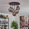 Gastor Plafonnier, Boule lumineuse 45 cm Chrome, Fumé, 5 lumières