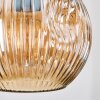Ripoll Suspension, Boule lumineuse, Suspension, Suspension grappe Ambre, Chrome, Fumé, 3 lumières