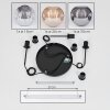 Ripoll Suspension, Boule lumineuse, Suspension, Suspension grappe Ambre, Chrome, Fumé, 3 lumières