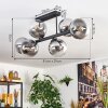 Gastor Plafonnier, Boule lumineuse Clair, Fumé, 6 lumières