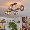 Gastor Plafonnier, Boule lumineuse Ambre, Clair, Fumé, 6 lumières