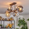 Gastor Plafonnier, Boule lumineuse Ambre, Clair, Fumé, 6 lumières