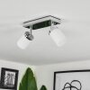 Plafonnier  Cerejeiras LED Chrome, 2 lumières, Télécommandes, Changeur de couleurs